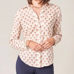 Spartina 449 Womens Lois Shirt Jones Hundred Mums Dew Button down shirt Size L